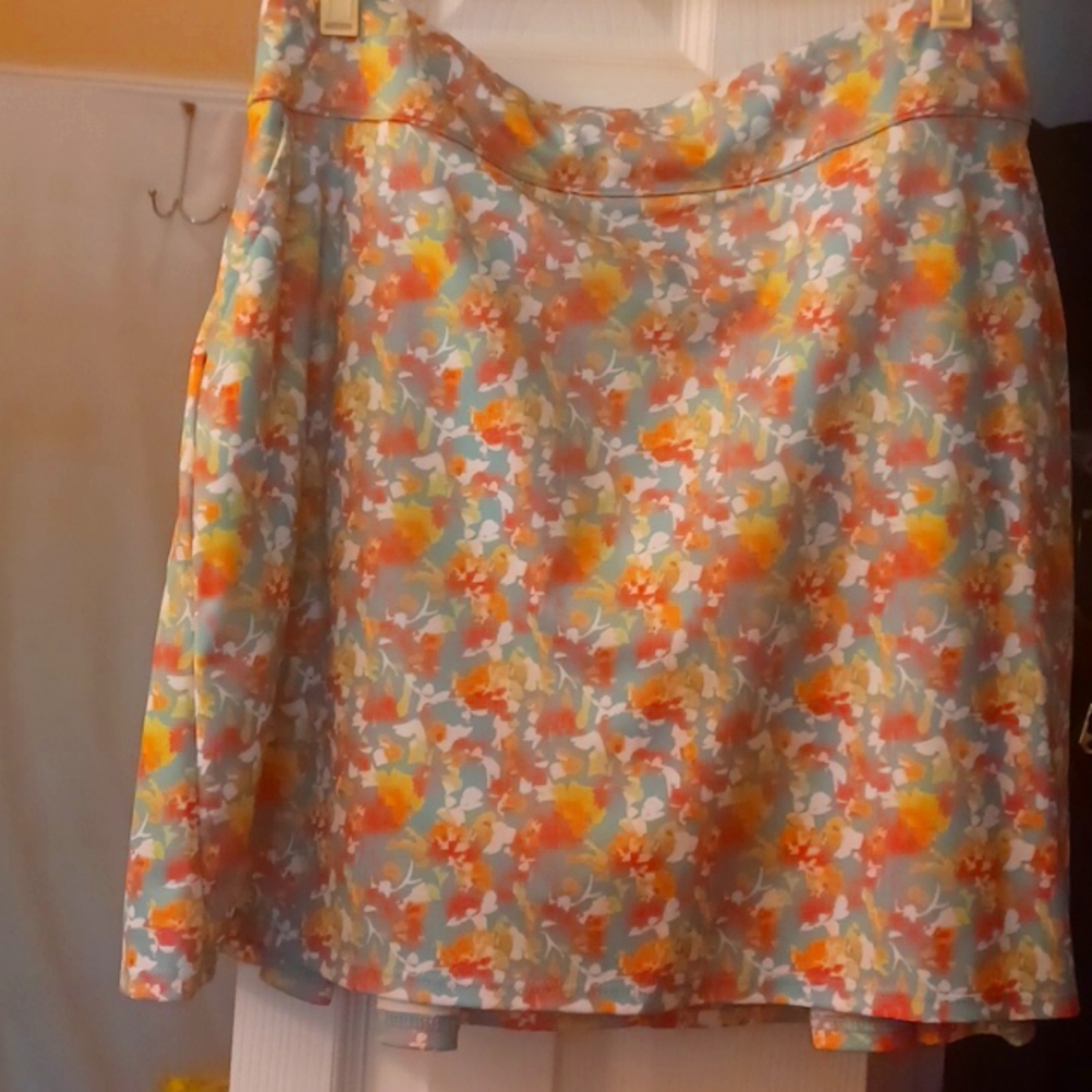 Bermuda Sands Golf/Tennis/Athleisure Skort Sz M Green Orange Yellow Pink Paisley